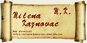 Milena Kaznovac vizit kartica